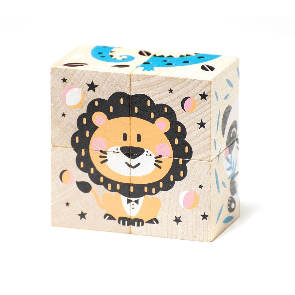 Cubika - Set of wooden blocks "Animals" - Playlaan