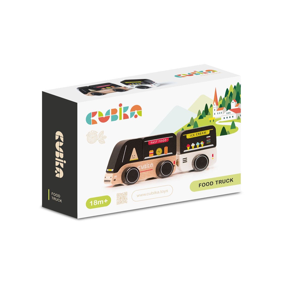 Cubika - Wooden toy-car " Food truck" - Playlaan