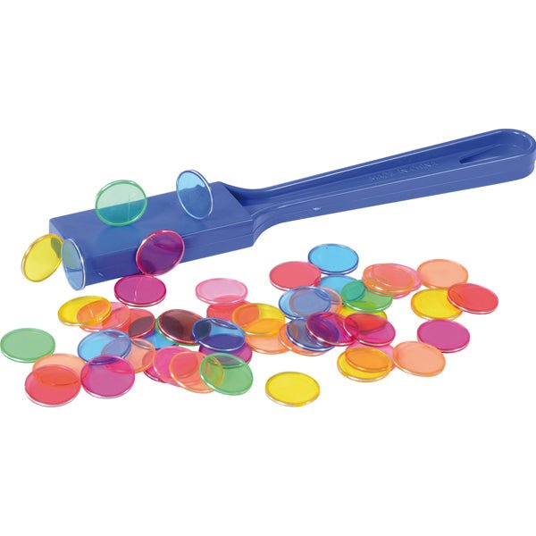 Magnetische Bingo-stickset - Magneetstaaf + 100 Chips + Kaarten - Blauw - Voor Thuis, School & Loterij - Educatief & Speels