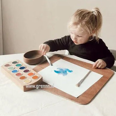 Grennn - Waterverfhouder 12 kleuren incl. waterverf - Playlaan