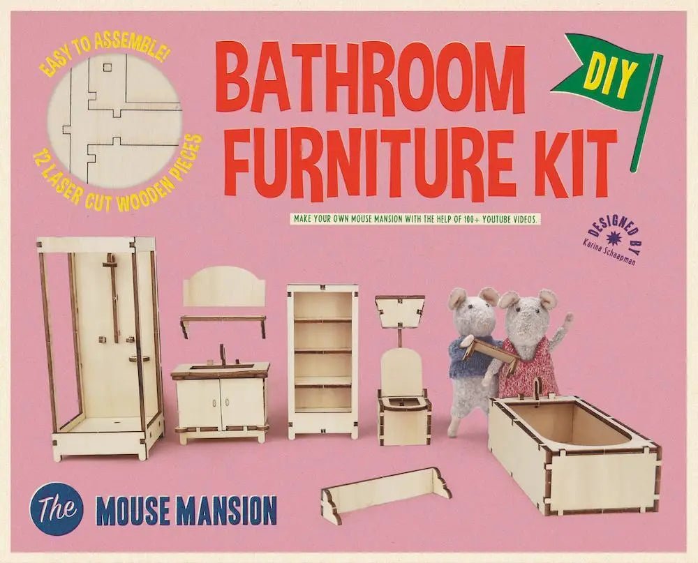 Het Muizenhuis - Kids Diy Dollhouse Furniture Kit - Bathroom (Scale 1:12) - Playlaan