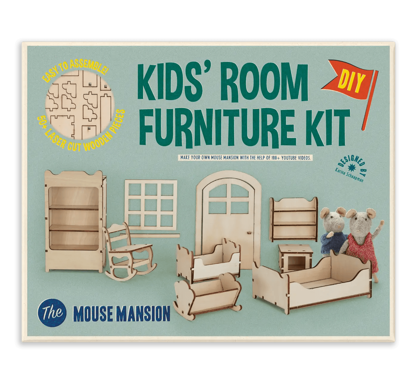 Het Muizenhuis - Kids Diy Dollhouse Furniture Kit - Bedroom (Scale 1:12) - Playlaan