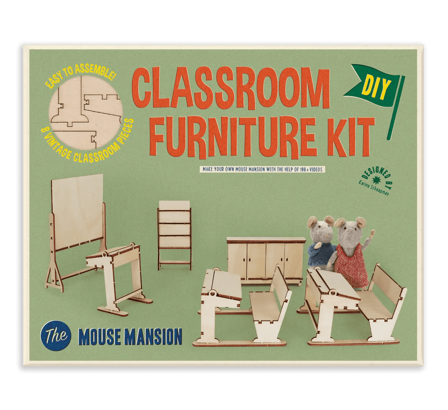 Het Muizenhuis - Kids Diy Dollhouse Furniture Kit - Classroom (Scale 1:12) - Playlaan