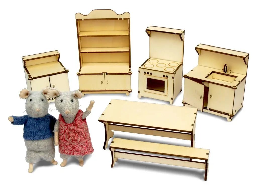 Het Muizenhuis - Kids Diy Dollhouse Furniture Kit - Kitchen (Scale 1:12) - Playlaan