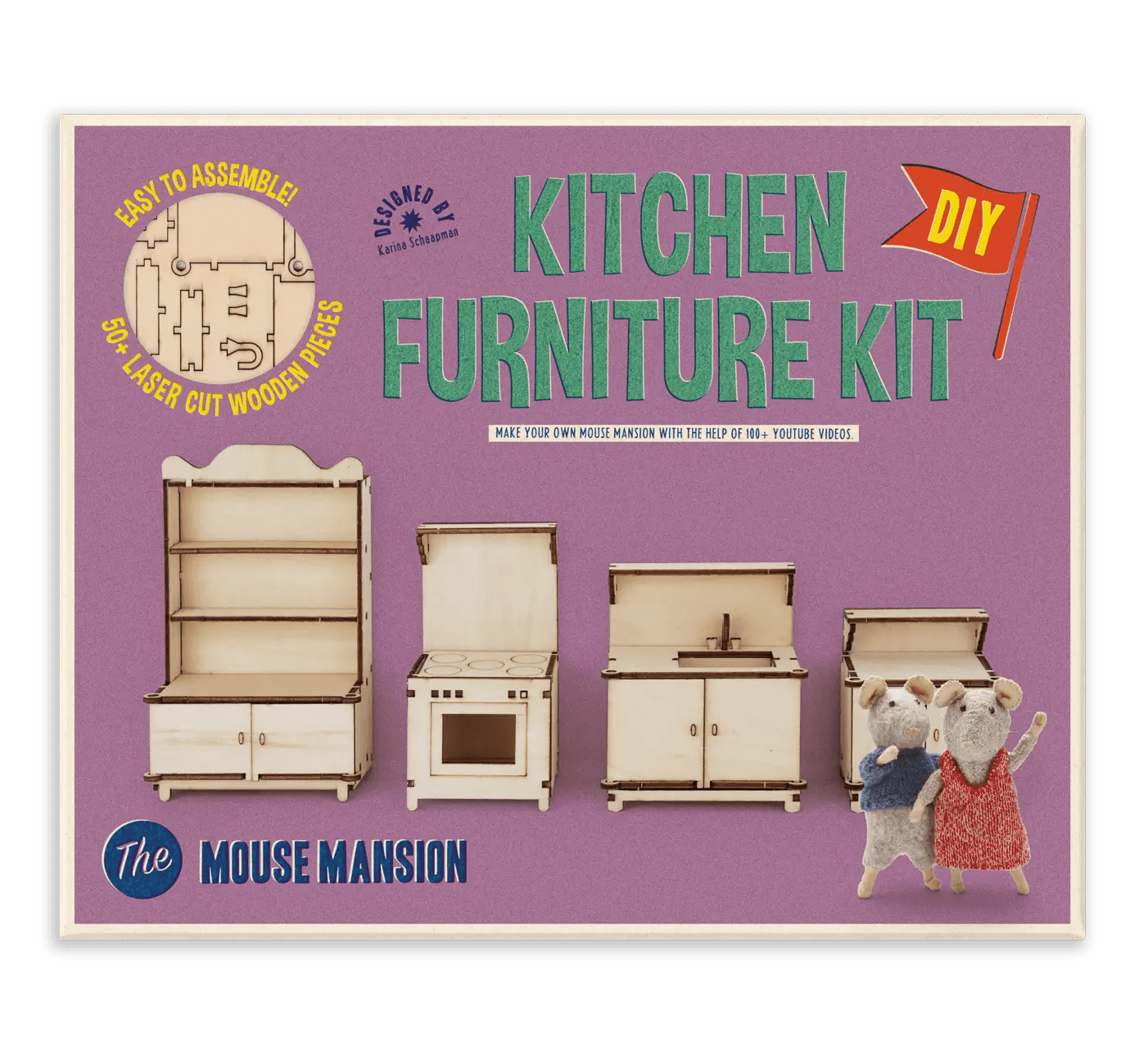 Het Muizenhuis - Kids Diy Dollhouse Furniture Kit - Kitchen (Scale 1:12) - Playlaan