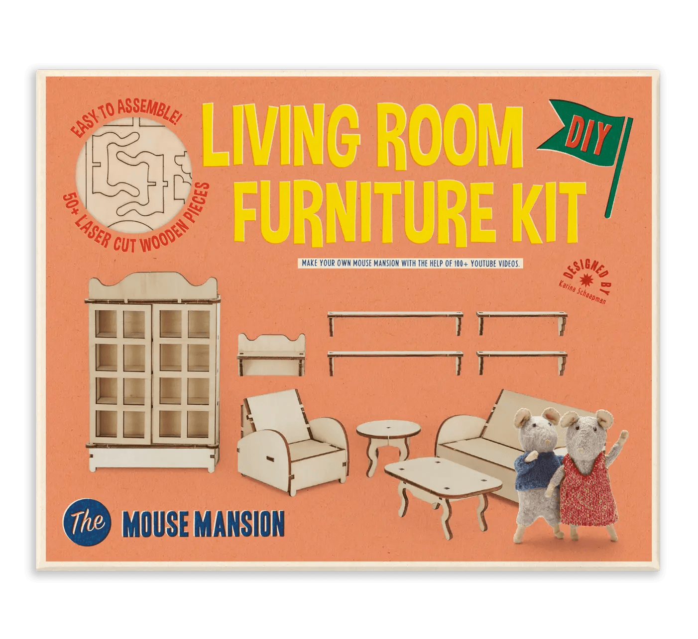 Het Muizenhuis - Kids Diy Dollhouse Furniture Kit - Living Room (Scale 1:12) - Playlaan