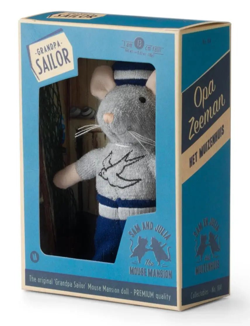 Het Muizenhuis - Kids Plush Toy - Mouse Grandpa Sailor (13Cm) - Playlaan