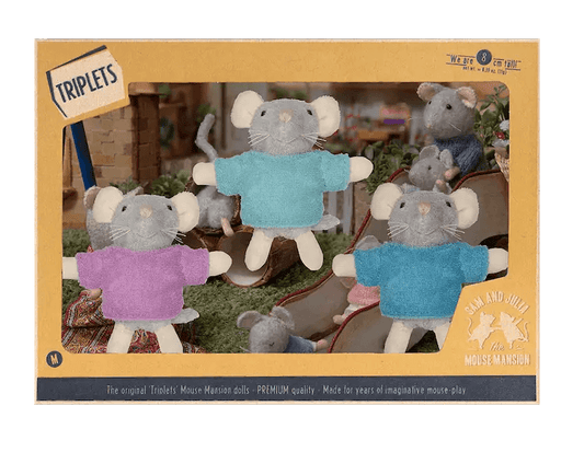 Het Muizenhuis - Kids Plush Toy - Mouse Triplets (8Cm) - Playlaan