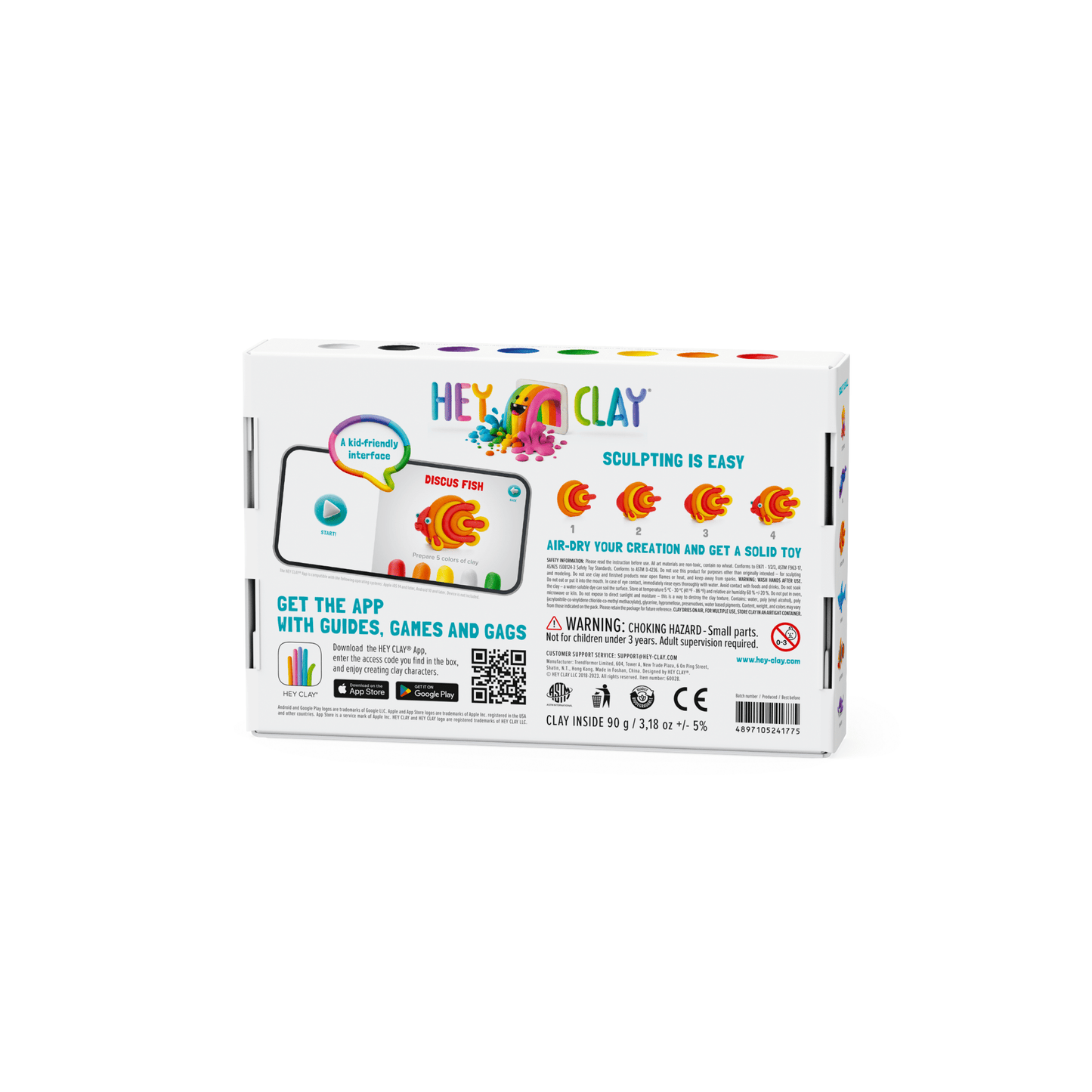 Hey Clay - Boetseerklei speelset Ocean 6 Clownfish Discus Eel - 6 potjes - Playlaan