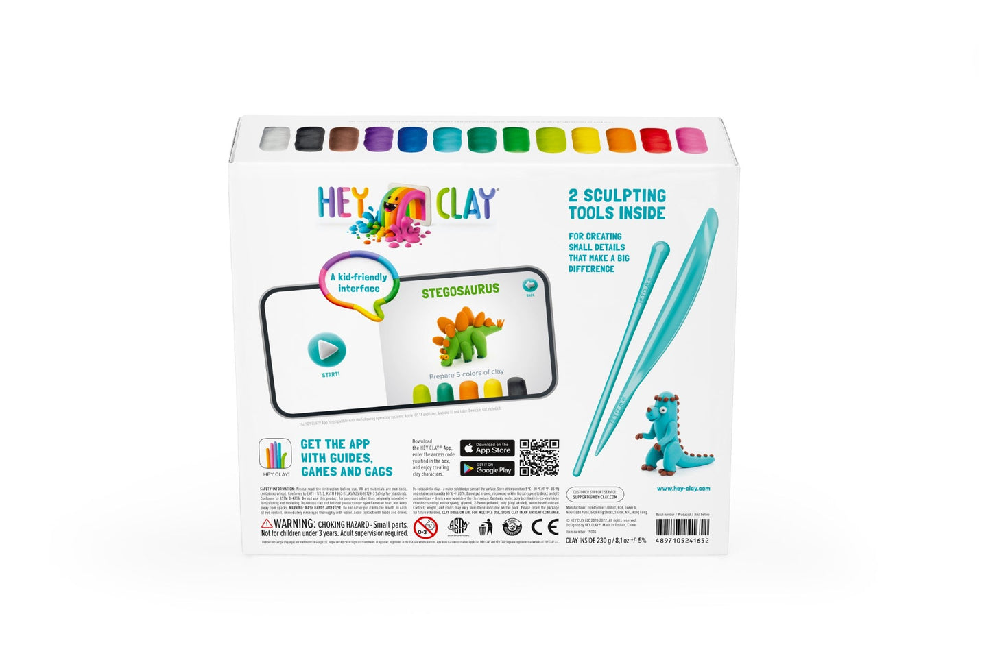 Hey Clay - Dinos Boetseerklei speelset - 15 potjes - Playlaan