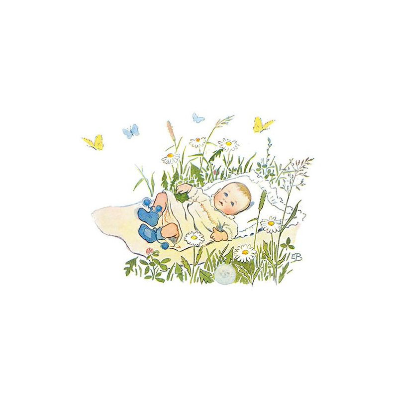 Hjelm Förlag - Ansichtkaart Baby E. Beskow - Playlaan