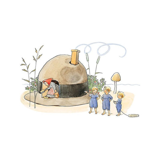 Hjelm Förlag - Ansichtkaart Hattstugan / Het hoedenhuisje - Elsa Beskow - Playlaan