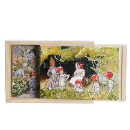 Hjelm Förlag - De Kabouterkinderen Elsa Beskow - 4 x Houten puzzels - Playlaan
