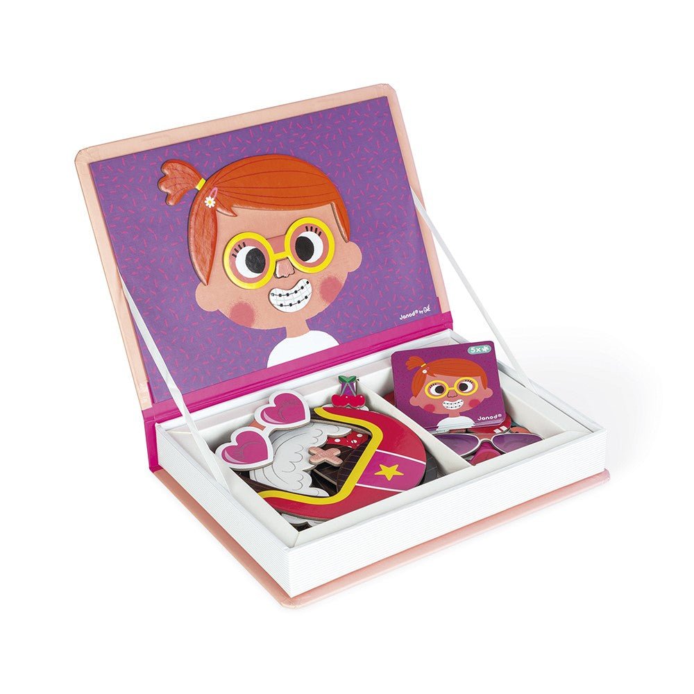 Janod - Magneetboek Gekke Gezichten Meisjes - Playlaan