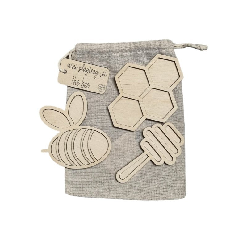 Kiddi - Vulvormen Mini Speel Tray Set - Bij - Playlaan