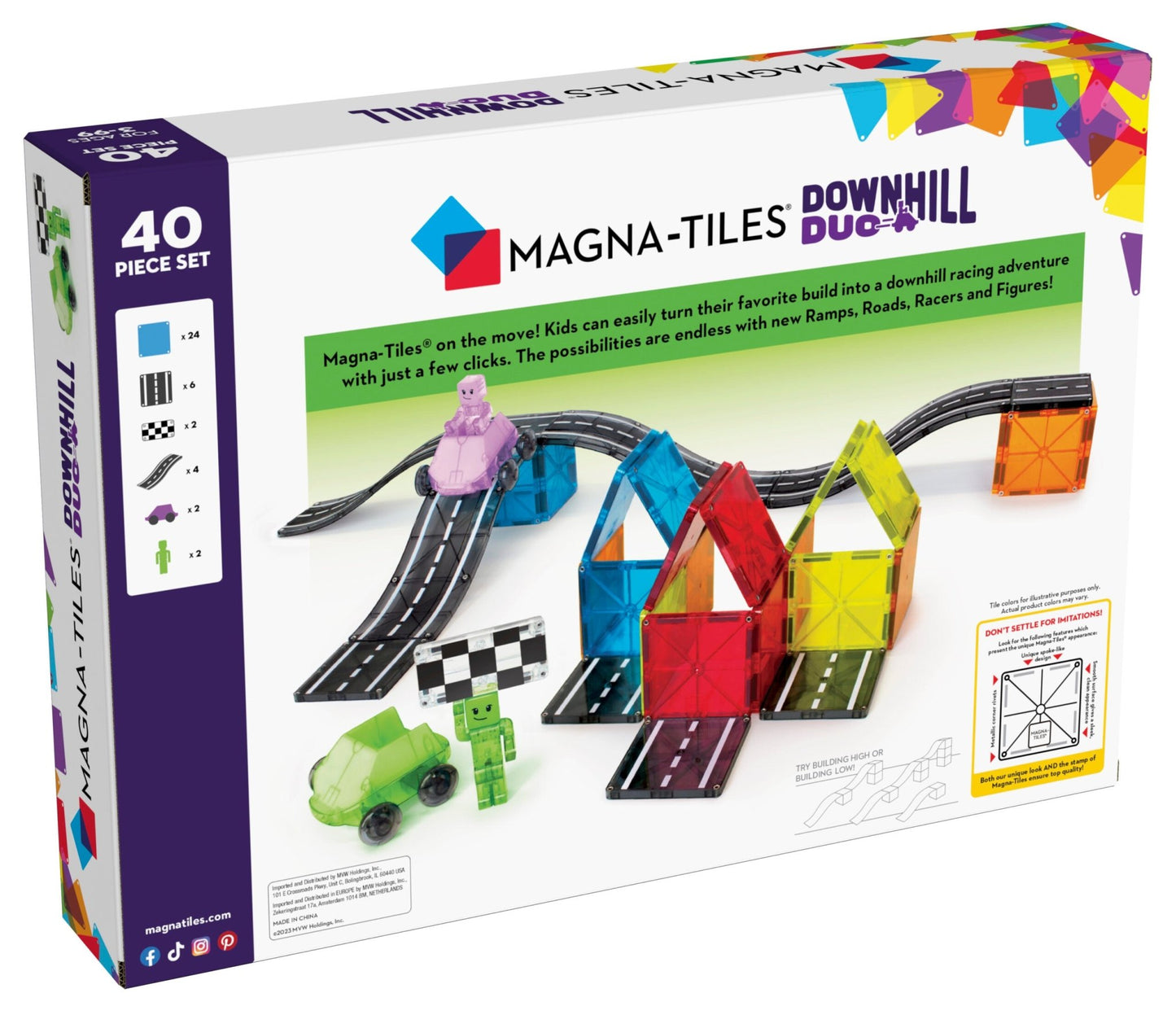 Magna-Tiles - Magnetische Tegels Downhill Duo set van 40 - Playlaan