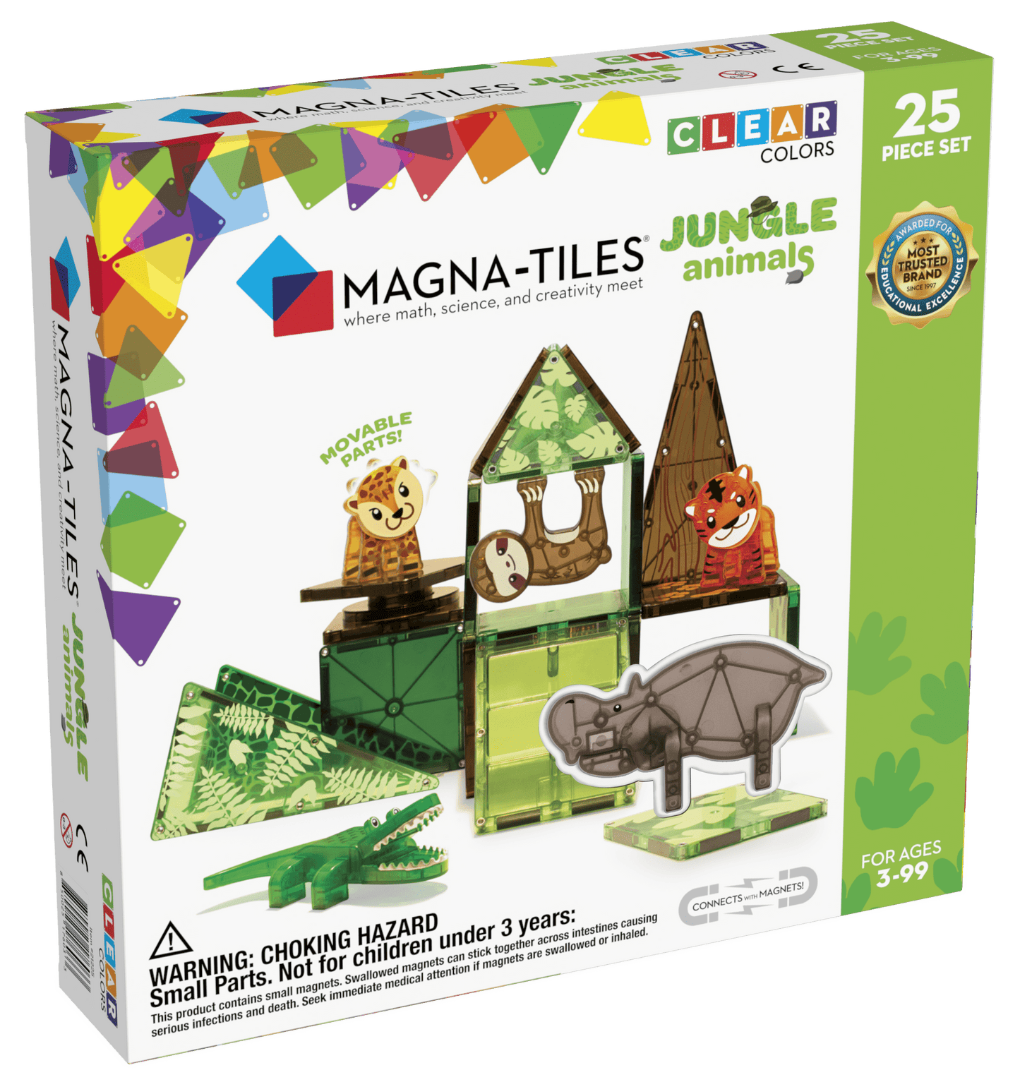 Magna-Tiles - Magnetische Tegels Jungle Animals set van 25 stuks - Playlaan