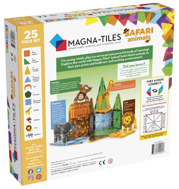 Magna-Tiles - Magnetische Tegels Safari Animals set van 25 stuks - Playlaan