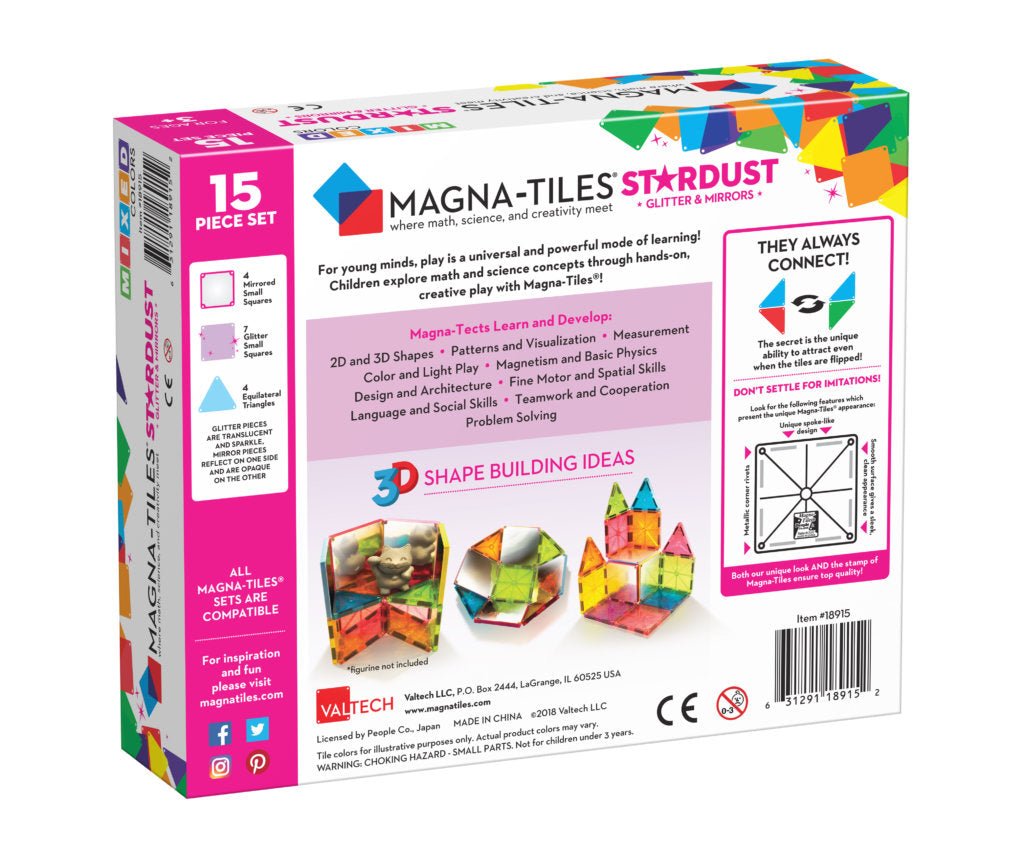 Magna-Tiles - Magnetische Tegels Stardust set van 15 stuks - Playlaan