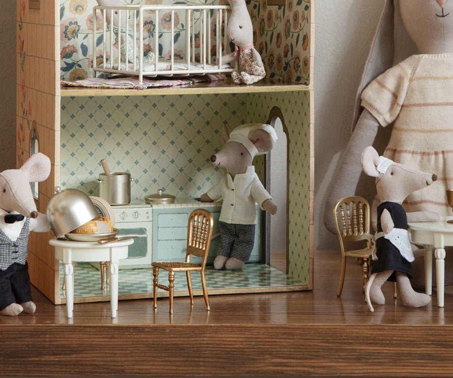 Maileg - Chair, Mouse - Gold - Playlaan