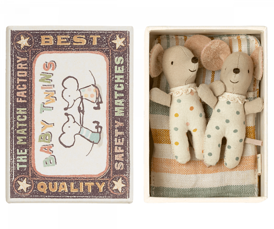 Maileg - Twins, Baby Mice in Matchbox - Playlaan