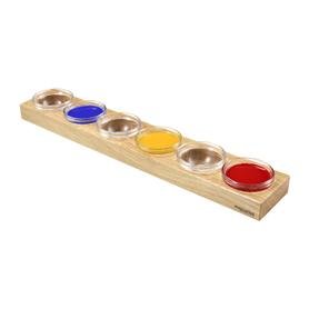 Mercurius - Houten houder voor 6 schaaltjes zonder deksel - Playlaan