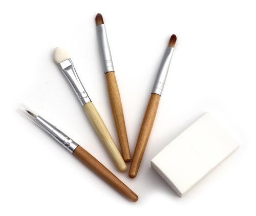 Natural Earth Paint - Natural Bamboe make-up Kwastjes set van 5 - Playlaan