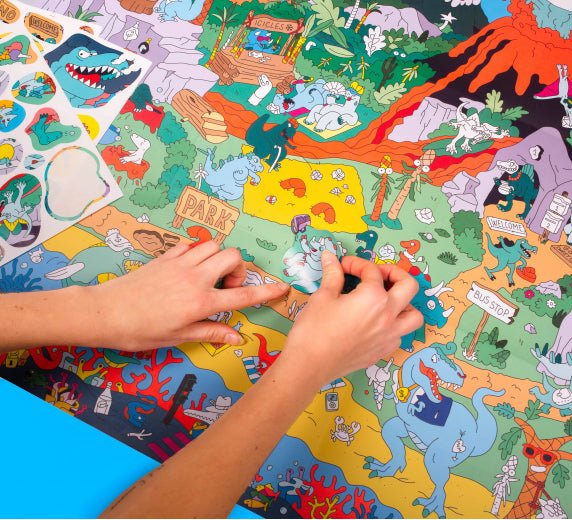 Omy - Dino - Stickers poster 70 x 100 cm - Playlaan
