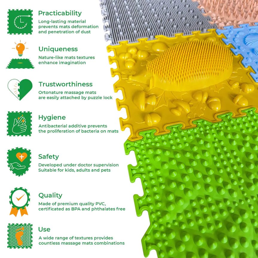 Ortonature - Orthopedische puzzel vloermat - set Young Explorer - Playlaan