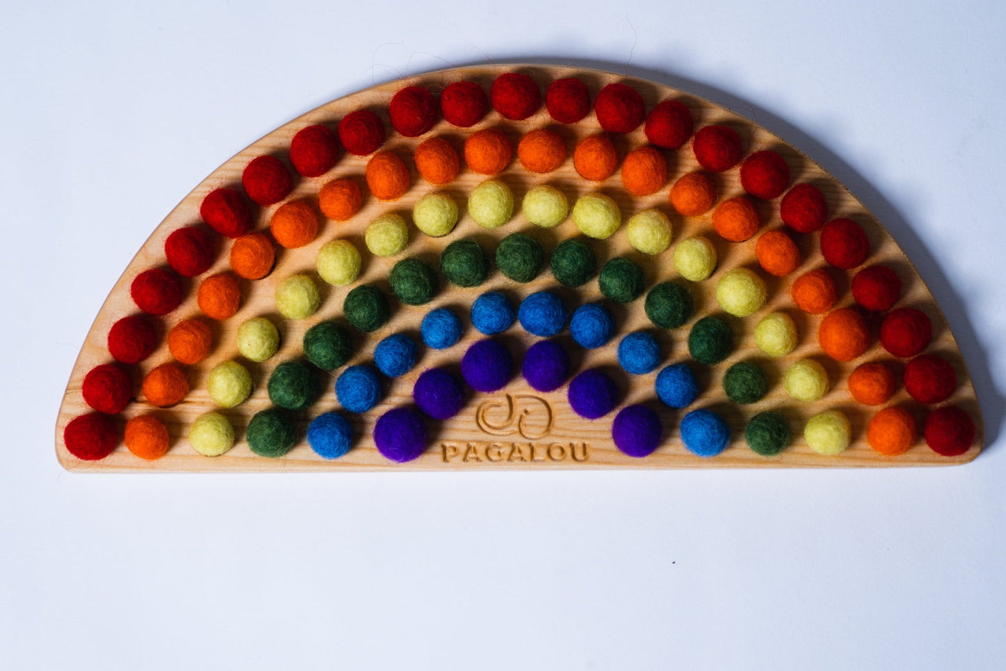 Pagalou - Small Montessori Rainbow With Wool Felt Balls - Playlaan