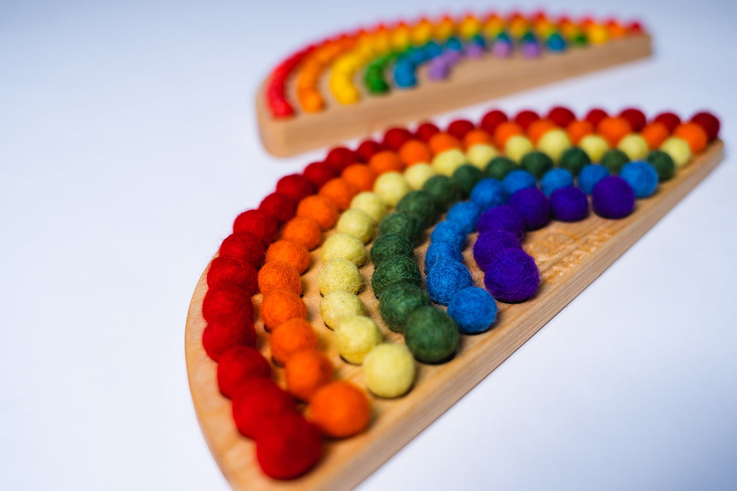 Pagalou - Small Montessori Rainbow With Wool Felt Balls - Playlaan