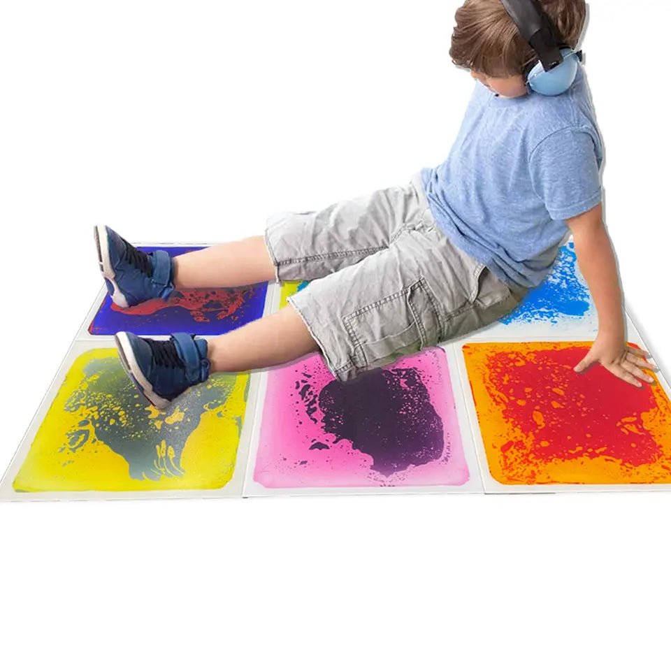 Playlaan - Sensorische vloeibare tegels - set van 6 - vierkant 50cm - Playlaan