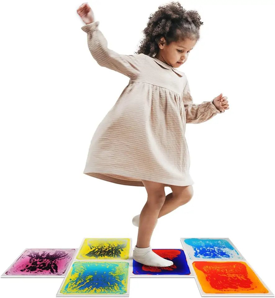 Playlaan - Sensorische vloeibare tegels - set van 6 - vierkant 50cm - Playlaan