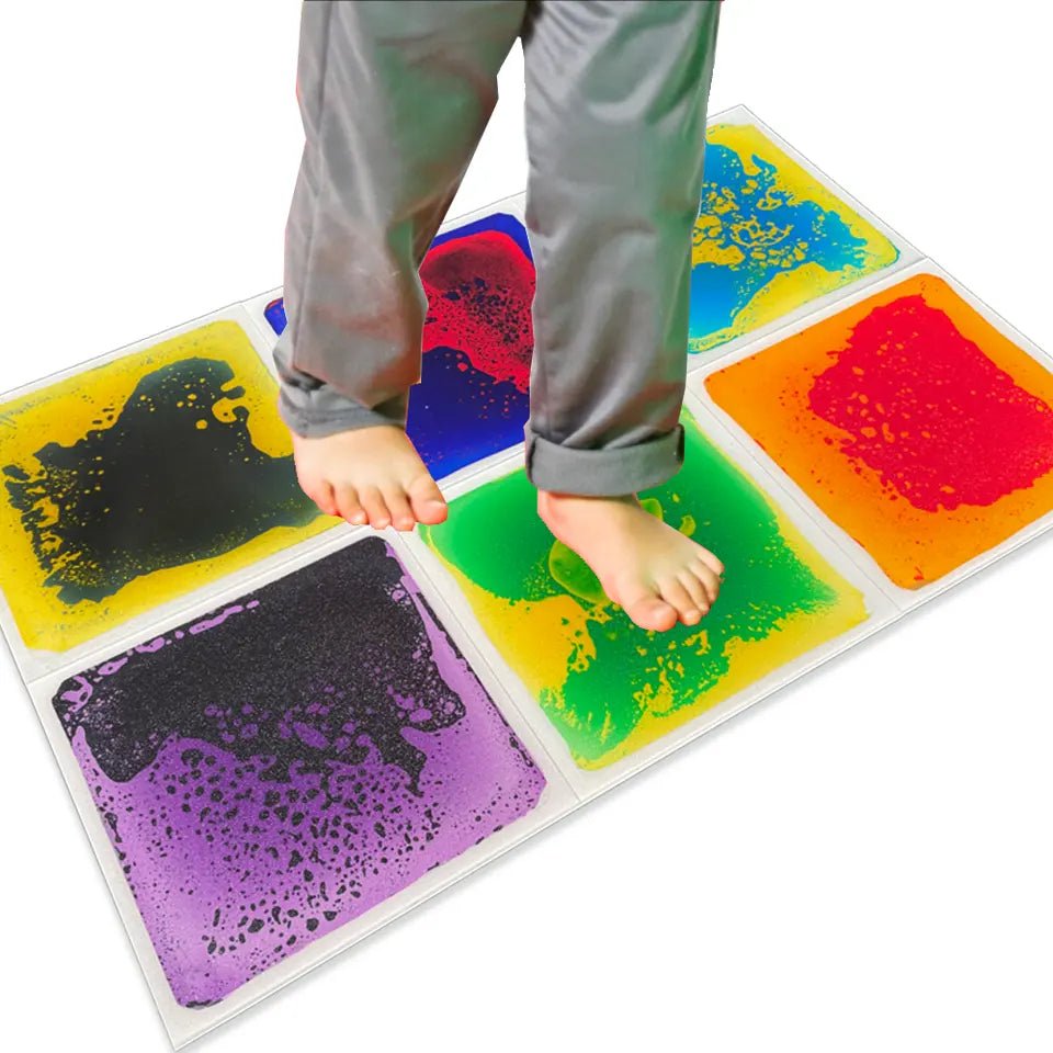 Playlaan - Sensorische vloeibare tegels - set van 6 - vierkant 50cm - Playlaan