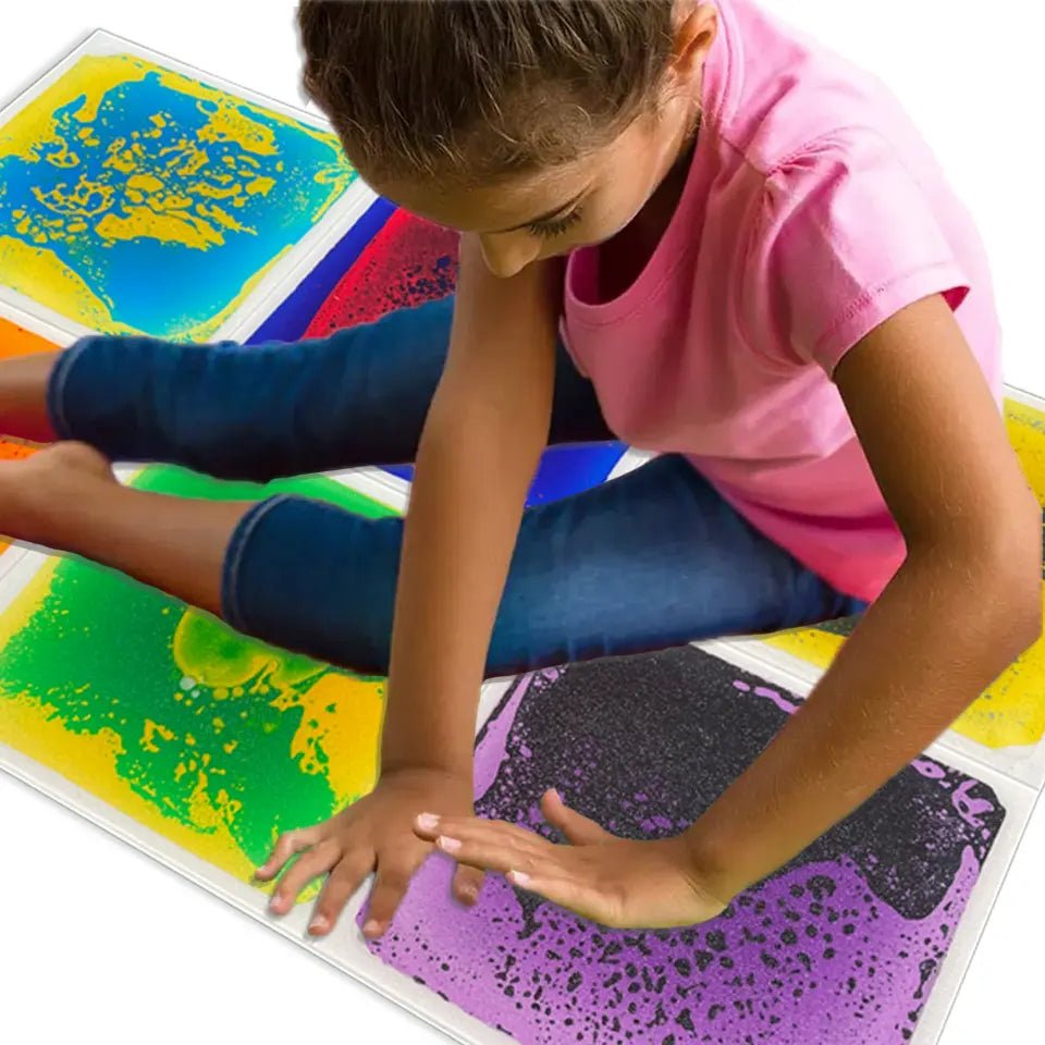 Playlaan - Sensorische vloeibare tegels - set van 6 - vierkant 50cm - Playlaan