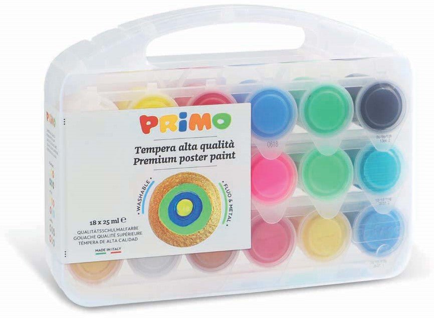 Primo - Plakkaatverf Metal + Fluo ( 18 x 25ml ) in koffer - Playlaan