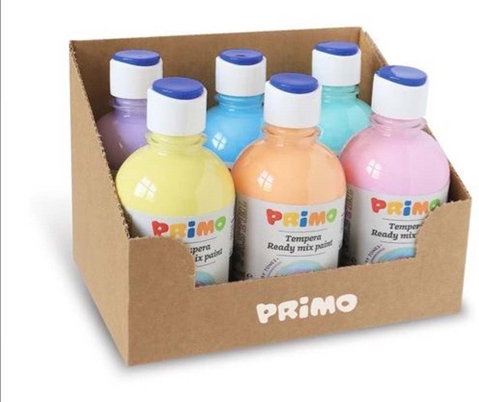 Primo - Plakkaatverf Pastel in Fles 6 x 300 ml - Playlaan