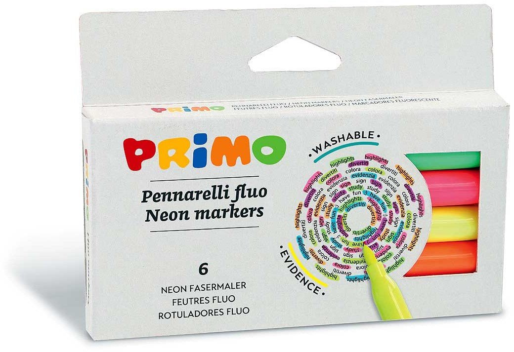 Primo - Viltstiften Fluorescerend set van 6 - Playlaan