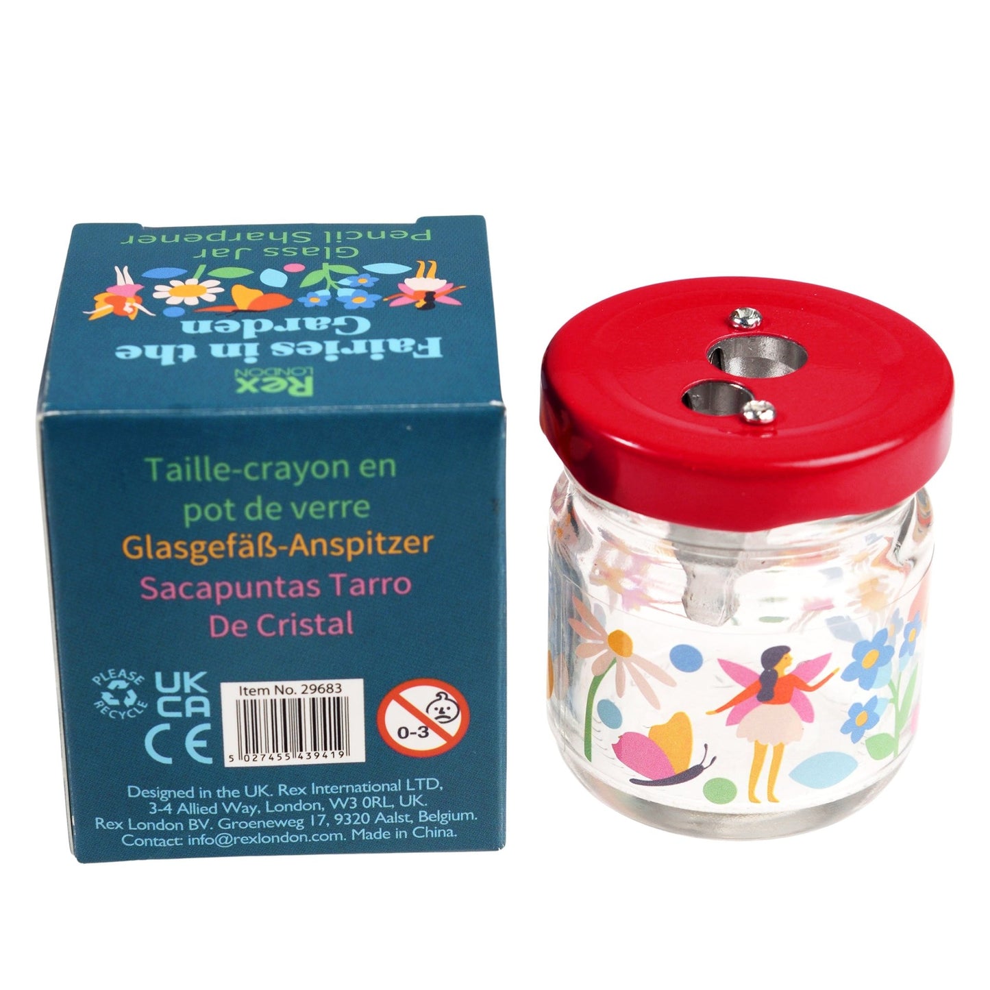 Rex London - Glass Jar Pencil Sharpener - Fairies In The garden - Playlaan