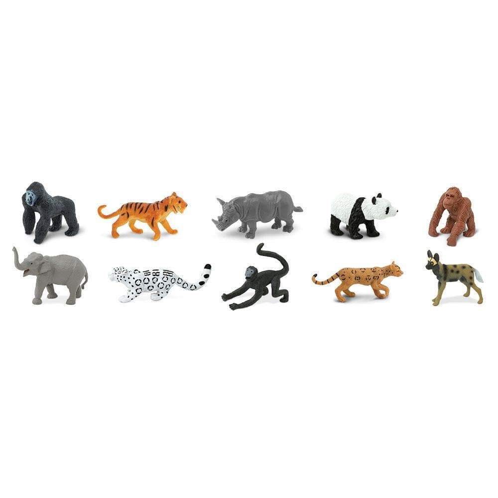 Safari Ltd - Speelfiguren Bedreigde Diersoorten - Land TOOB® - Set van 10 stuks - Playlaan