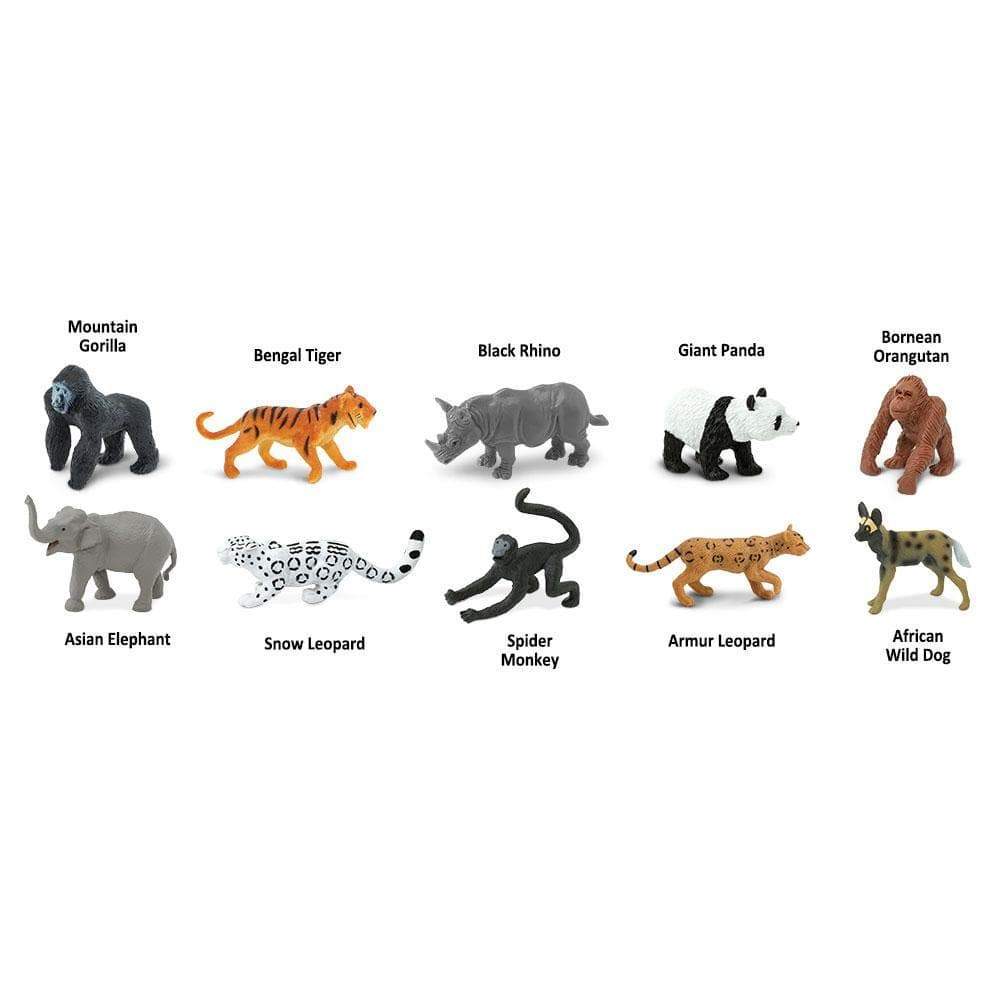 Safari Ltd - Speelfiguren Bedreigde Diersoorten - Land TOOB® - Set van 10 stuks - Playlaan