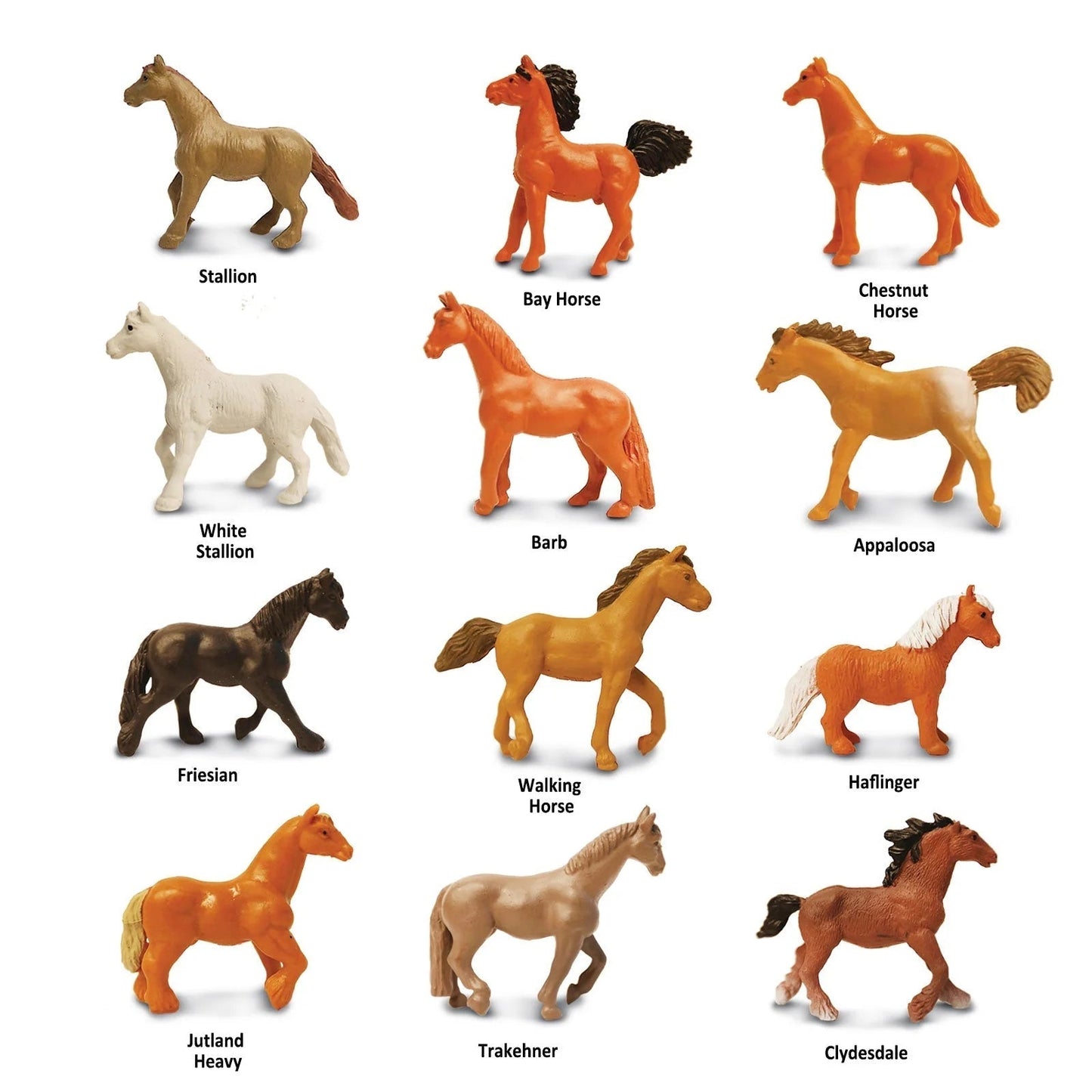 Safari Ltd - Speelfiguren Paarden TOOB® - Set van 12 stuks - Playlaan