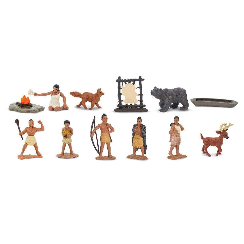 Safari Ltd - Speelfiguren Powhatan Indiaan TOOB® - Set van 12 stuks - Playlaan
