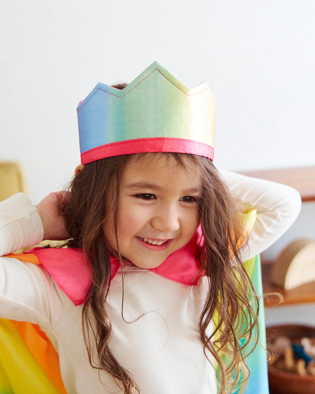 Sarah's Silks - Zijden Omkeerbare Kroon - Regenboog / Roze - Playlaan