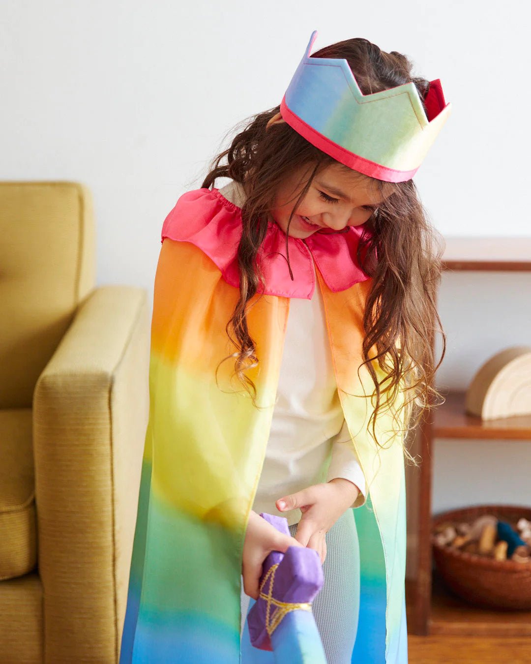 Sarah's Silks - Zijden Omkeerbare Kroon - Regenboog / Roze - Playlaan