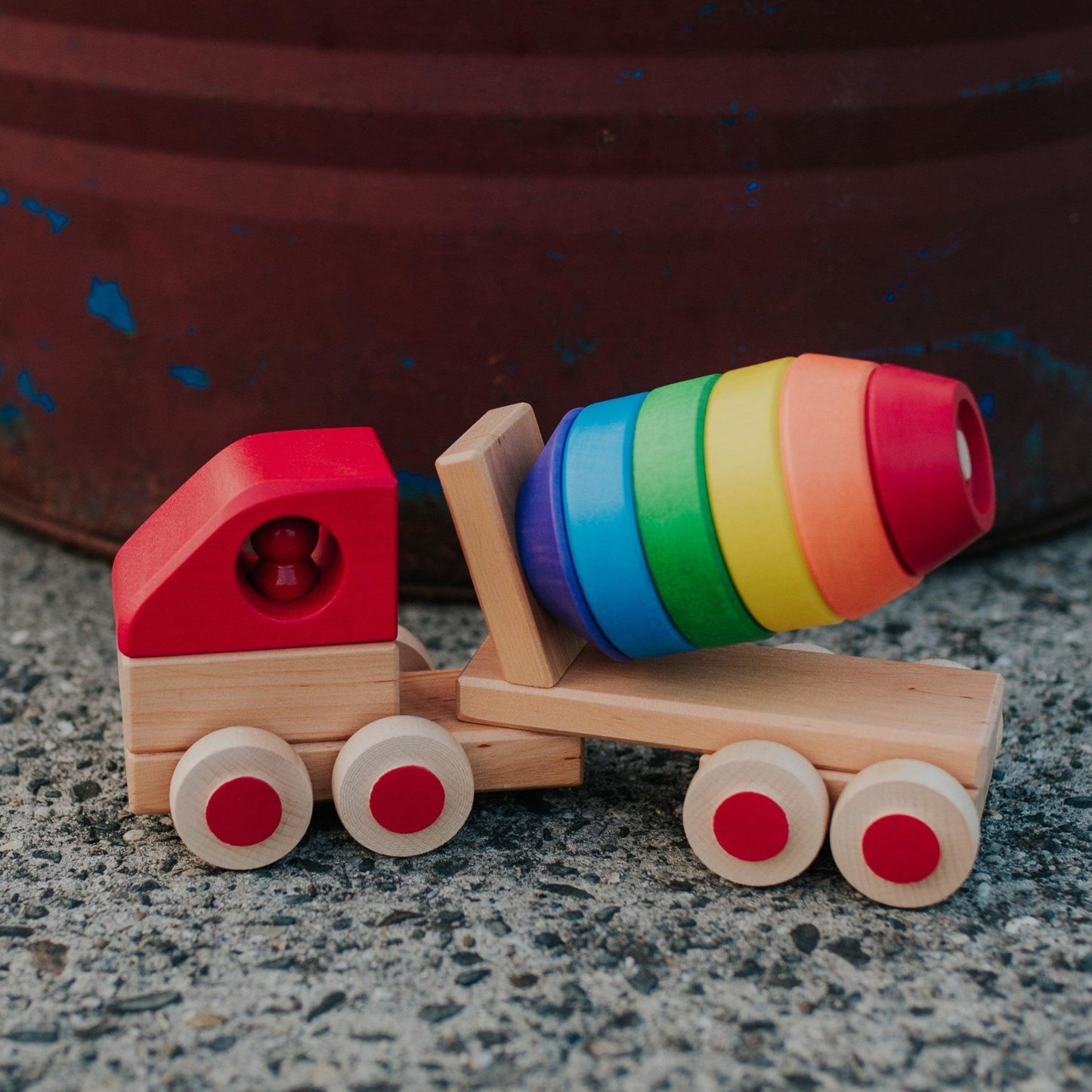 Tarnawa Toys - Houten regenboog Betonmixer - Playlaan