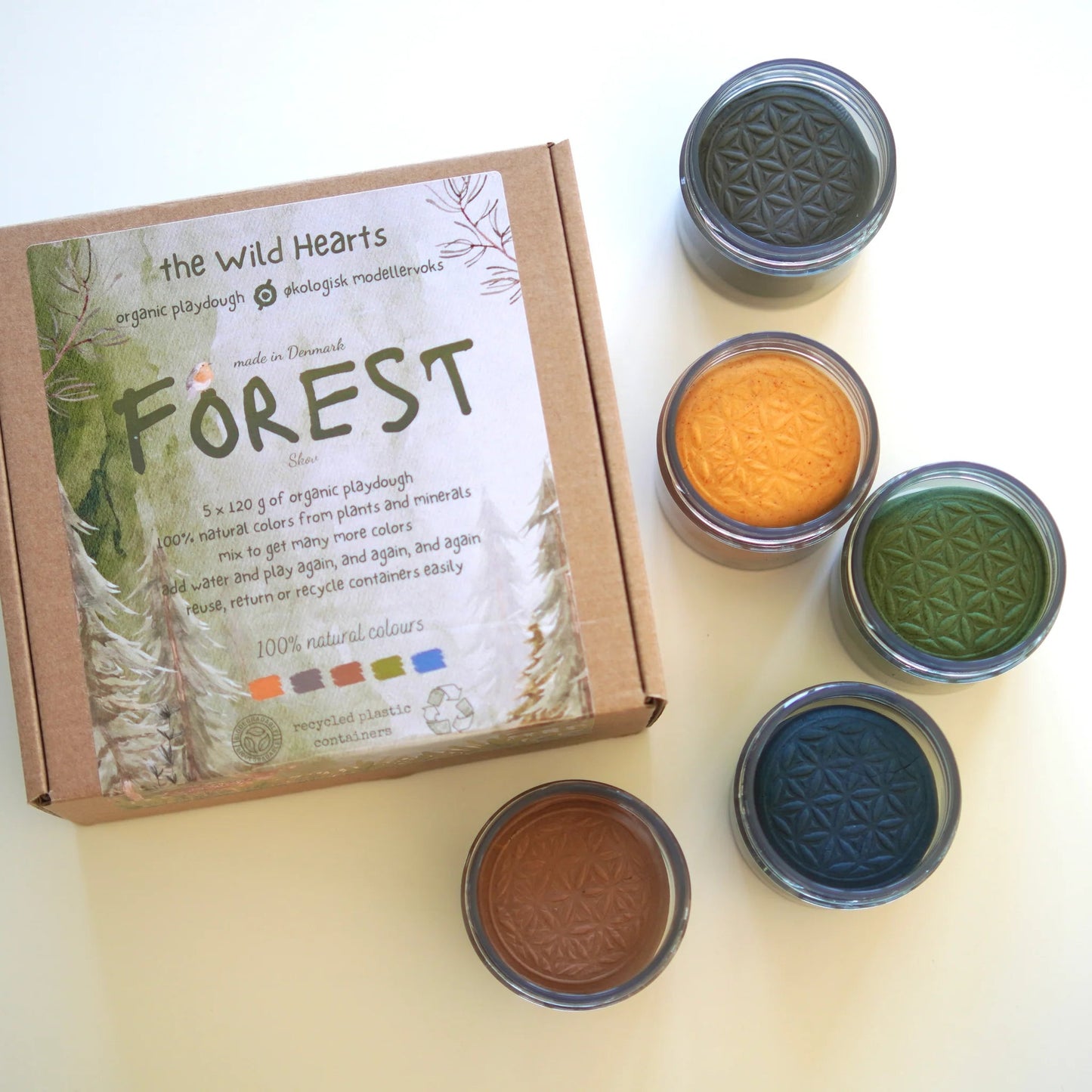 The Wild Hearts - Biologische Klei set - Bos 5 x 120g - Playlaan