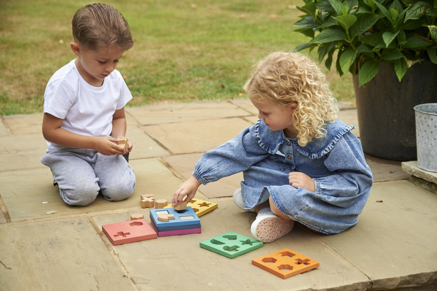 Tickit - Houten Regenboog Shape Stacker - Playlaan