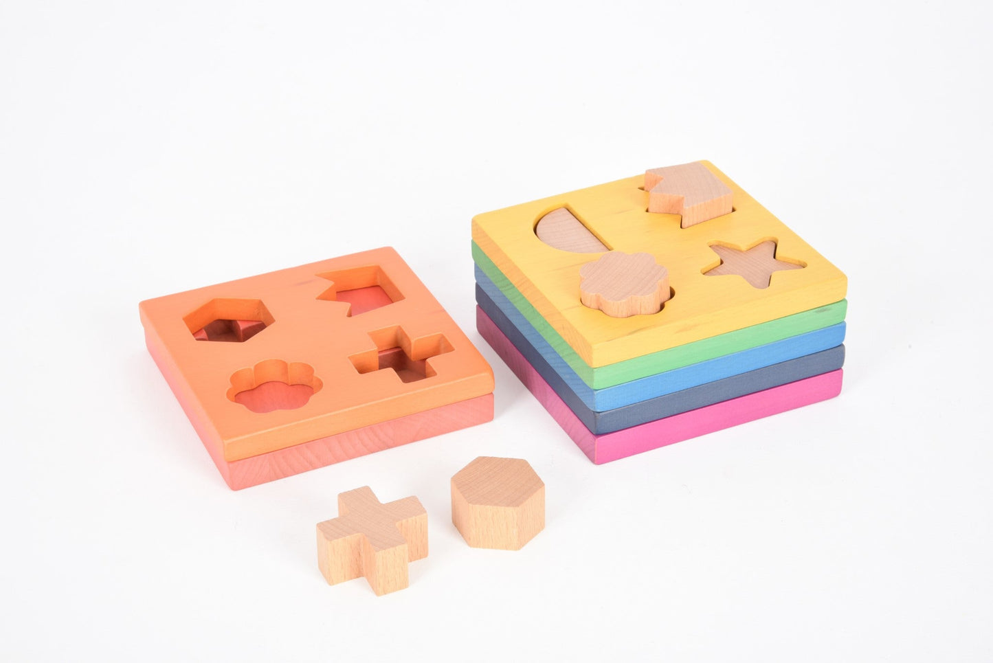 Tickit - Houten Regenboog Shape Stacker - Playlaan