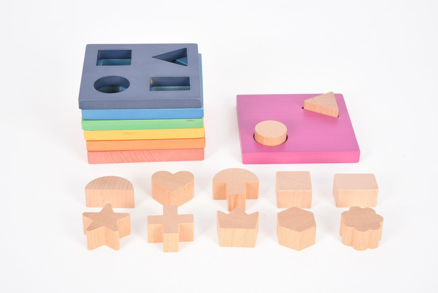 Tickit - Houten Regenboog Shape Stacker - Playlaan
